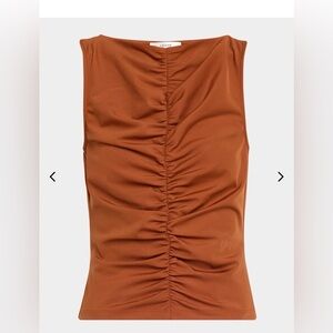 Frame Denim Rust Top Ruched Sleeveless Top